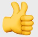 Emoji hand with two thumbs pointing up